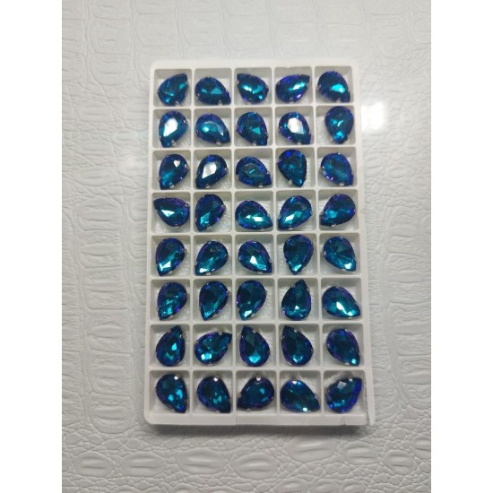 Стразы в цапах "Капля" 10*14 мм цв. хамелеон 001BB, цена за 1 шт